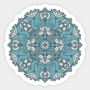 Muted Blue Lotus Mandala Sticker